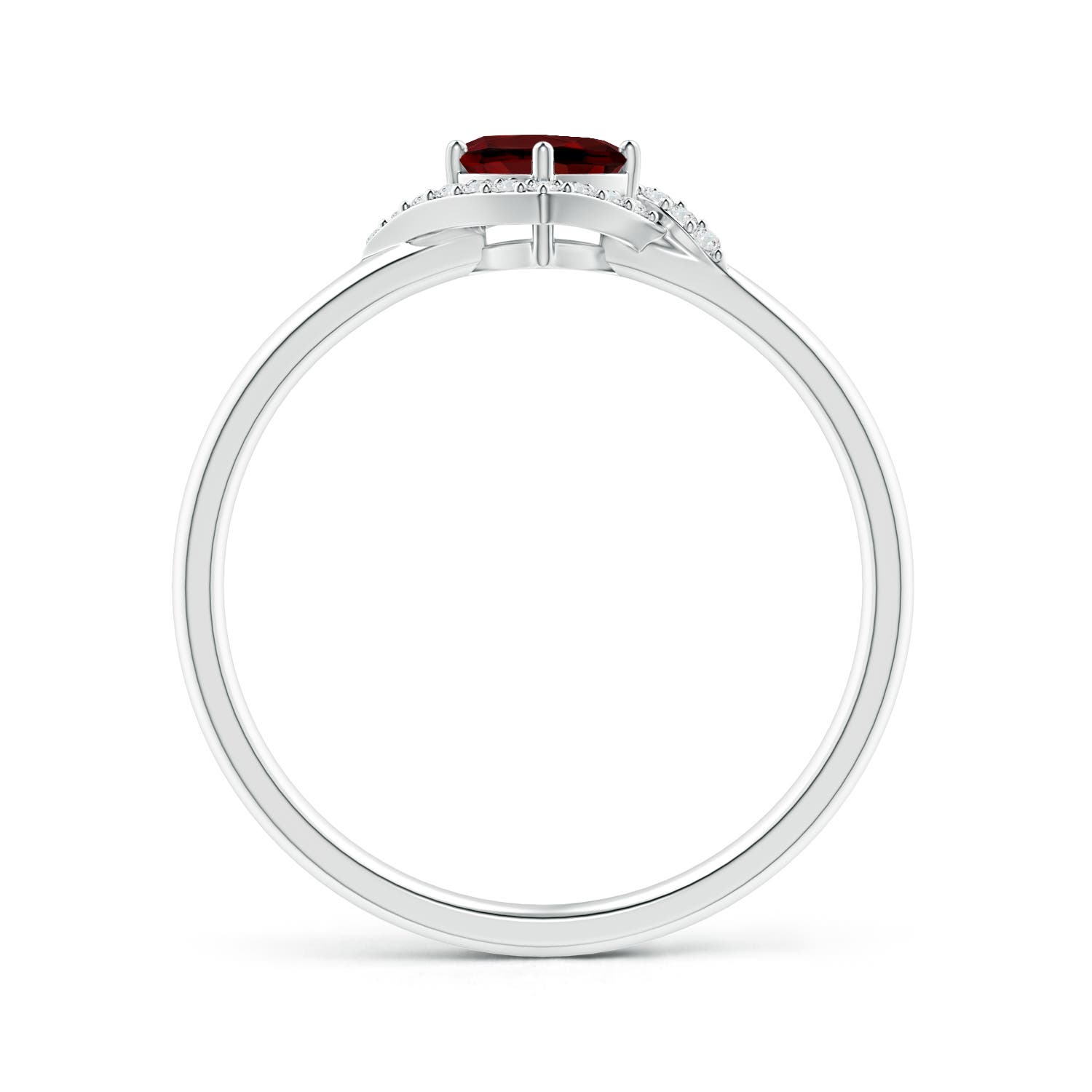 AAAA - Garnet / 0.46 CT / 14 KT White Gold