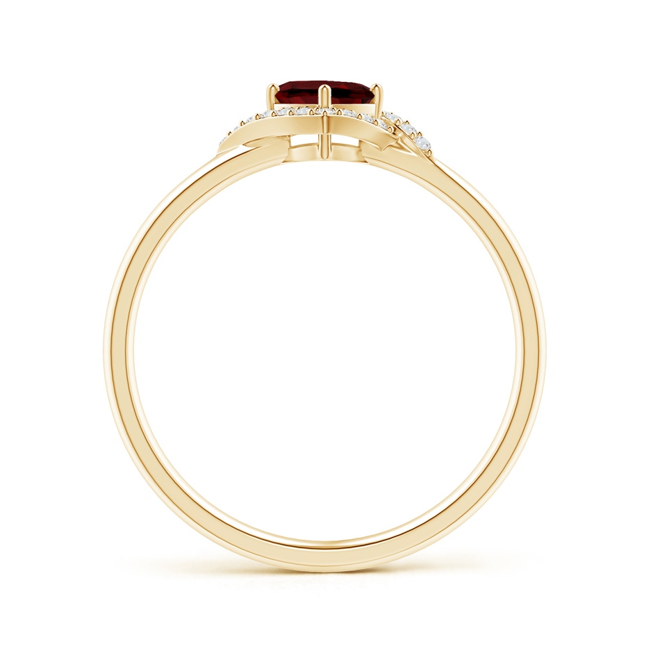 4mm AAAA Cushion Garnet and Diamond Halo Promise Ring in Yellow Gold product image