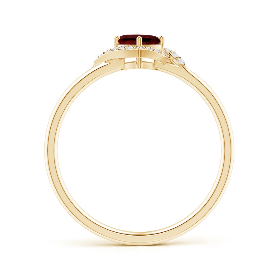 4mm AAAA Cushion Garnet and Diamond Halo Promise Ring in Yellow Gold side 199
