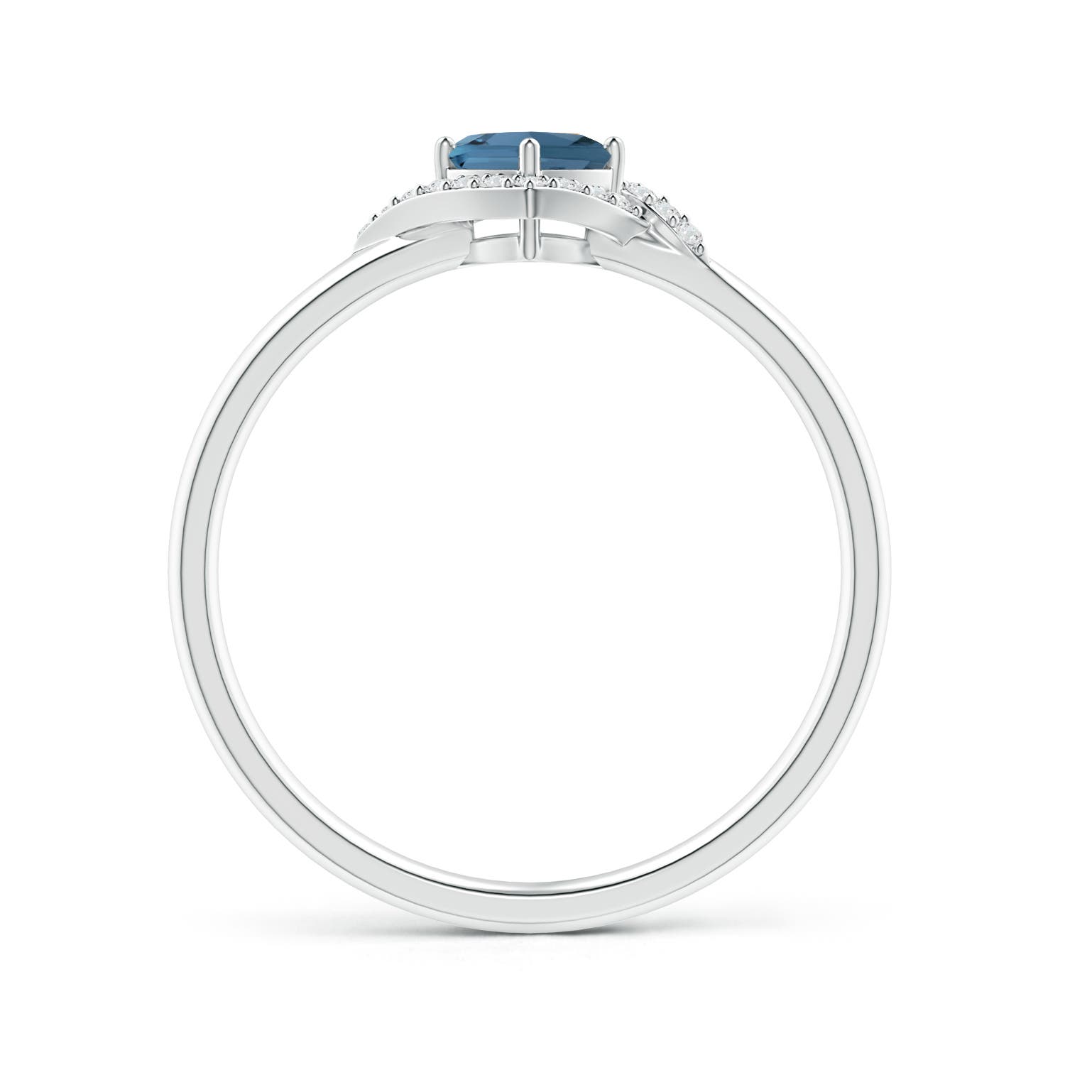 A - London Blue Topaz / 0.44 CT / 14 KT White Gold