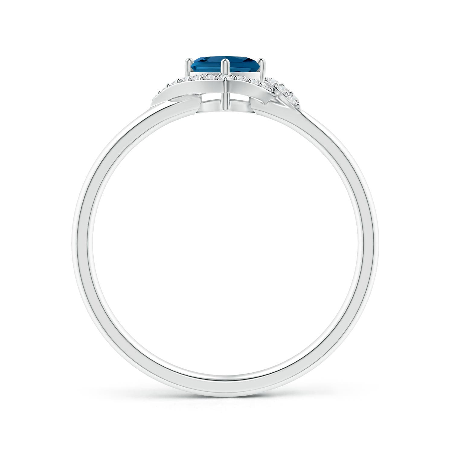 AAA - London Blue Topaz / 0.44 CT / 14 KT White Gold