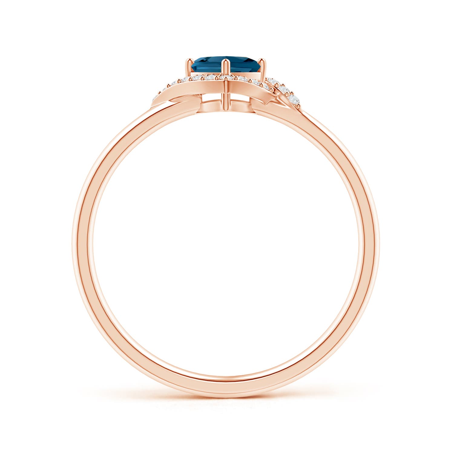 AAAA - London Blue Topaz / 0.44 CT / 14 KT Rose Gold