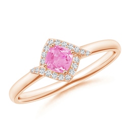 Halo Pink Sapphire Halo Rings