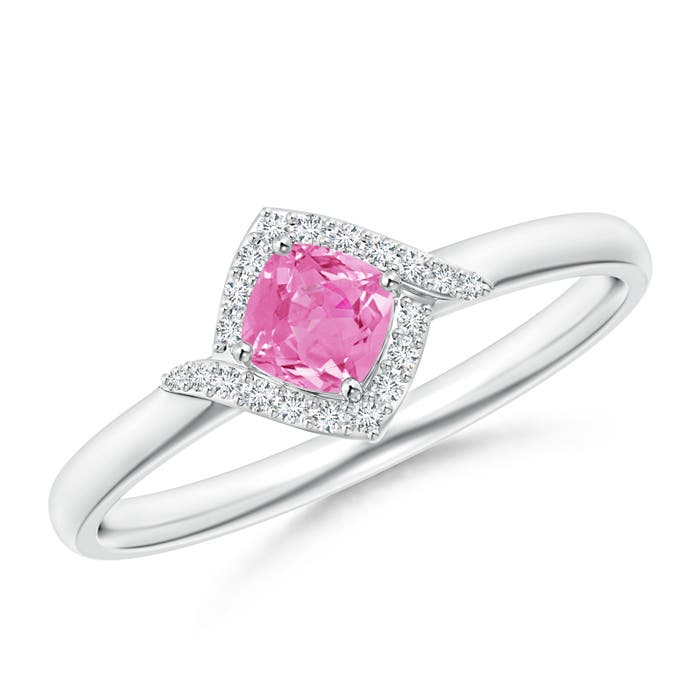 AA - Pink Sapphire / 0.41 CT / 14 KT White Gold