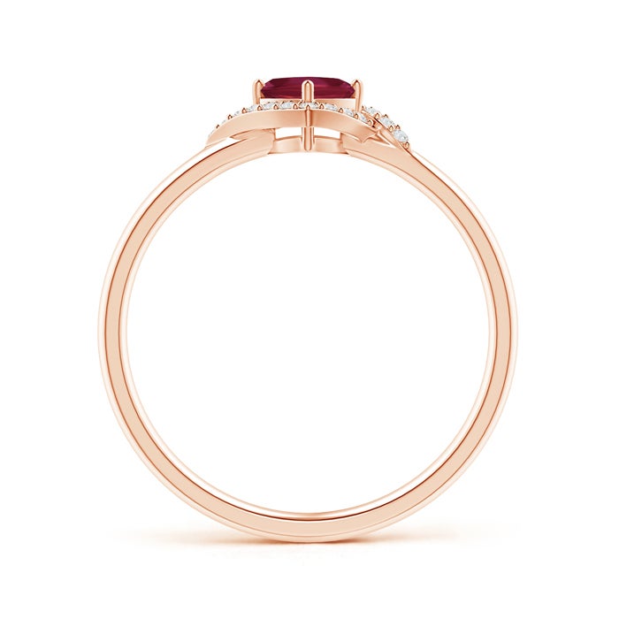 Cushion Ruby and Diamond Halo Promise Ring