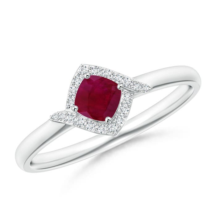 A - Ruby / 0.41 CT / 14 KT White Gold