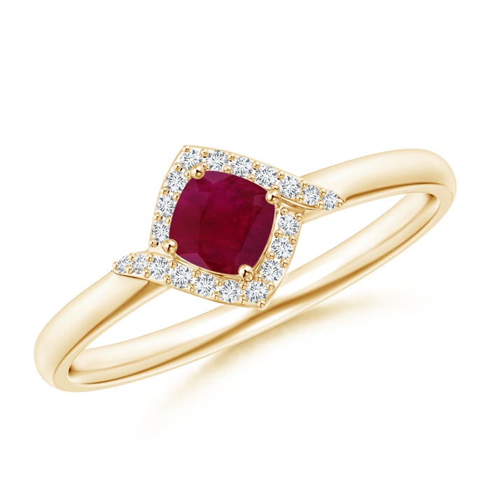 A - Ruby / 0.41 CT / 14 KT Yellow Gold