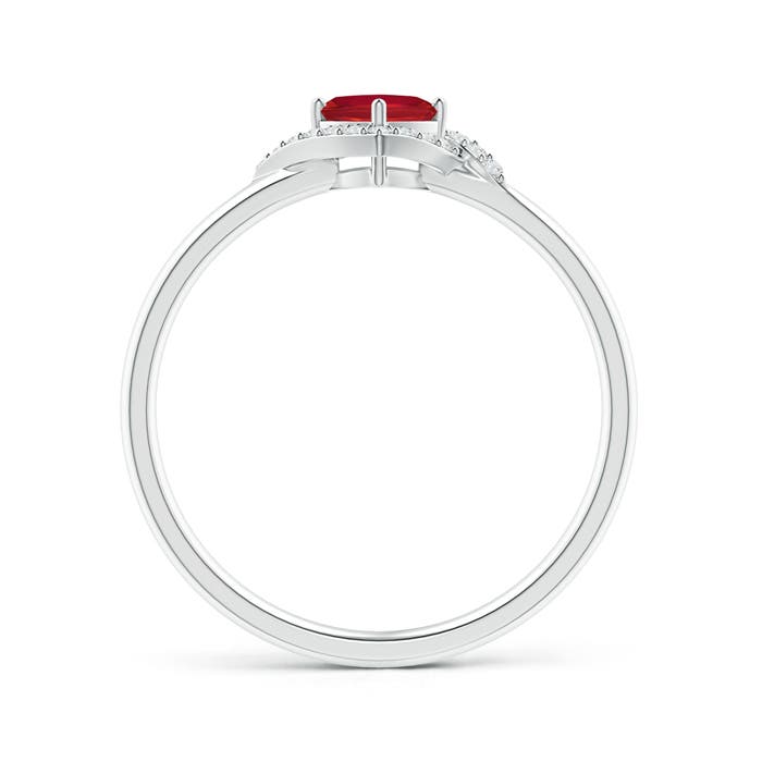 AA - Ruby / 0.41 CT / 14 KT White Gold