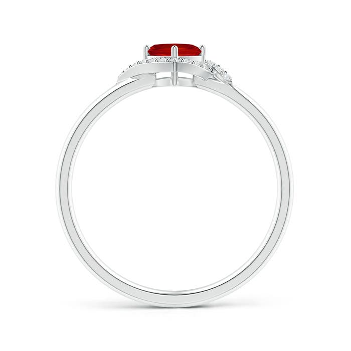 AAA - Ruby / 0.41 CT / 14 KT White Gold