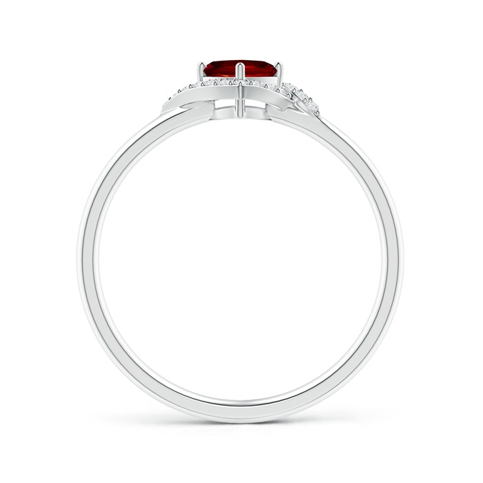 4mm AAAA Cushion Ruby and Diamond Halo Promise Ring in White Gold product image