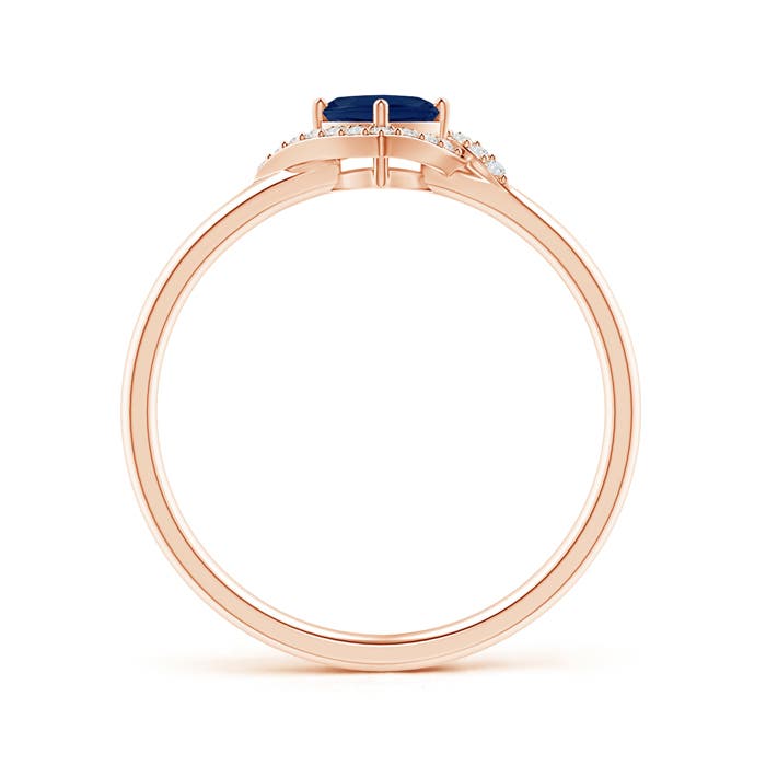 A - Blue Sapphire / 0.41 CT / 14 KT Rose Gold