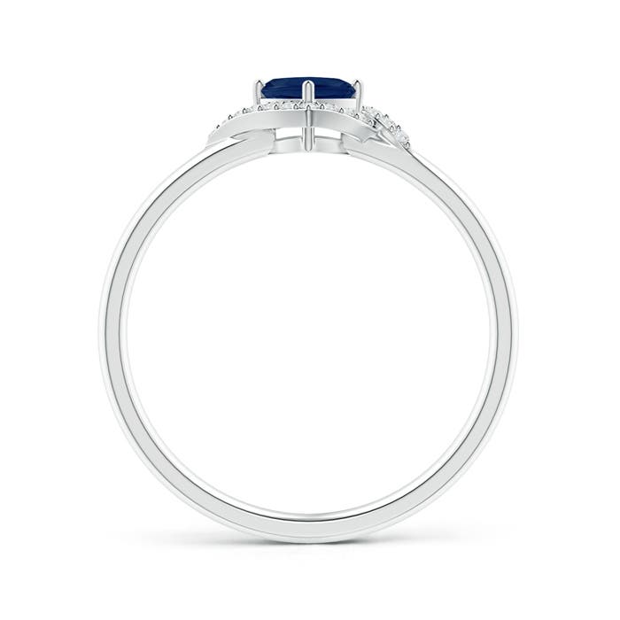 A - Blue Sapphire / 0.41 CT / 14 KT White Gold