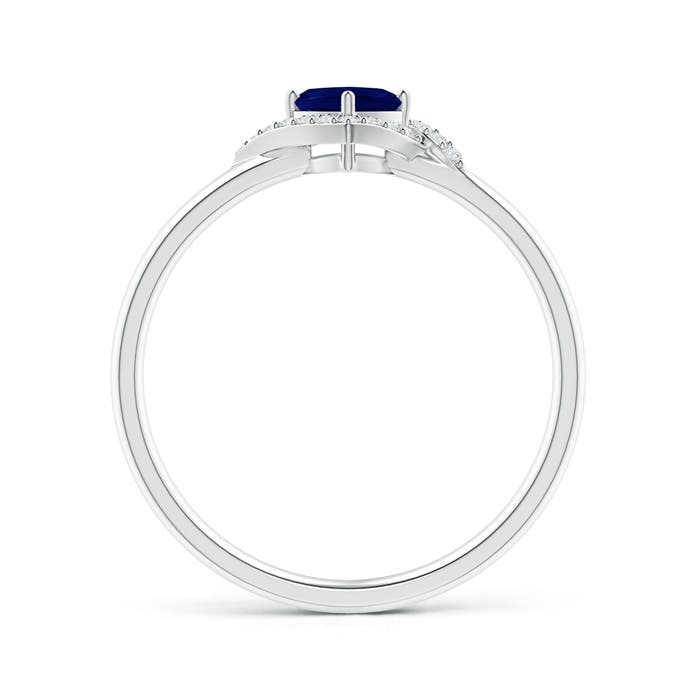 AA - Blue Sapphire / 0.41 CT / 14 KT White Gold