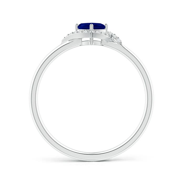 AAA - Blue Sapphire / 0.41 CT / 14 KT White Gold