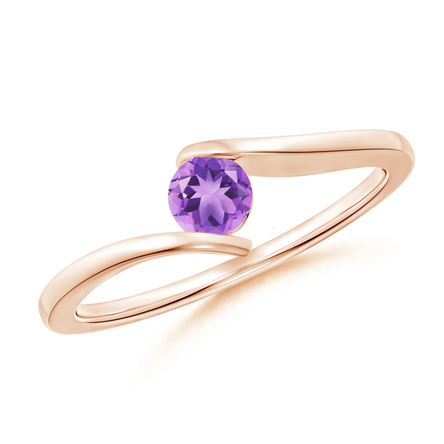 A - Amethyst / 0.25 CT / 14 KT Rose Gold