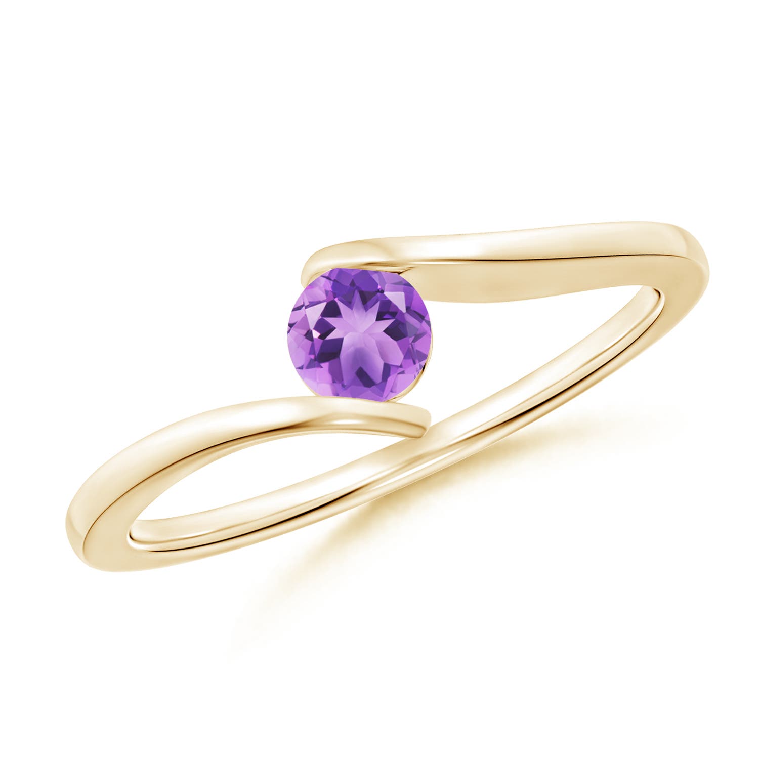 A - Amethyst / 0.25 CT / 14 KT Yellow Gold