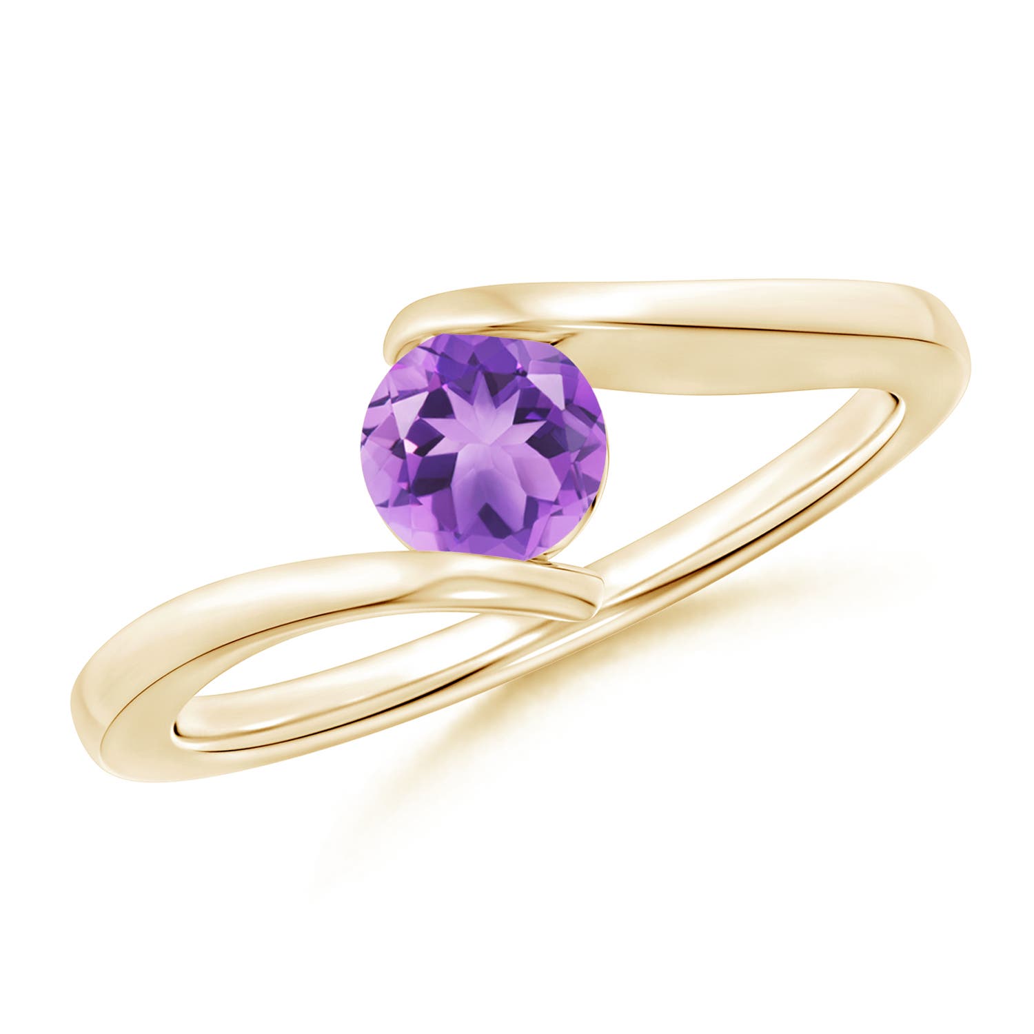 A - Amethyst / 0.45 CT / 14 KT Yellow Gold