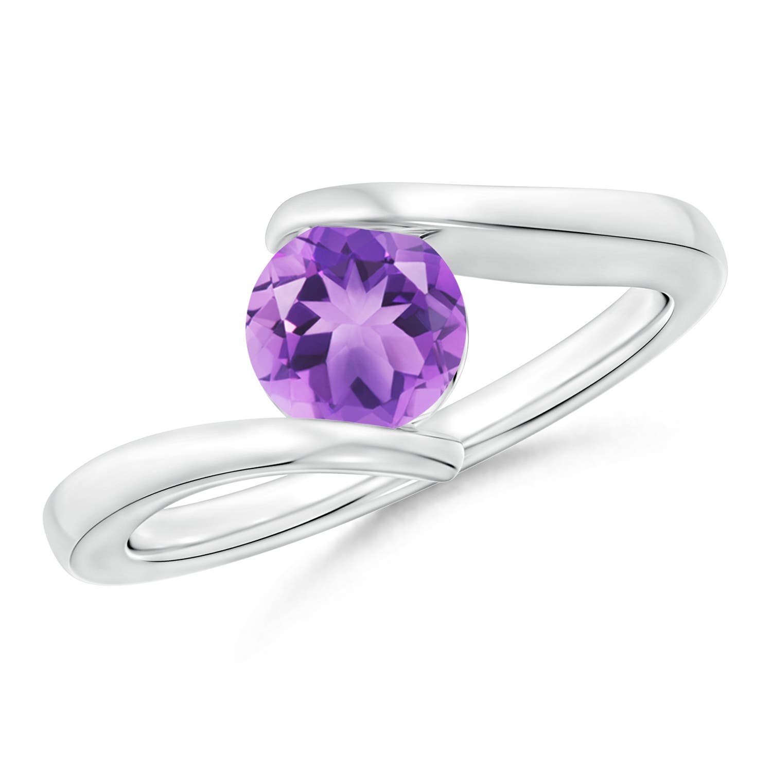 A - Amethyst / 0.8 CT / 14 KT White Gold