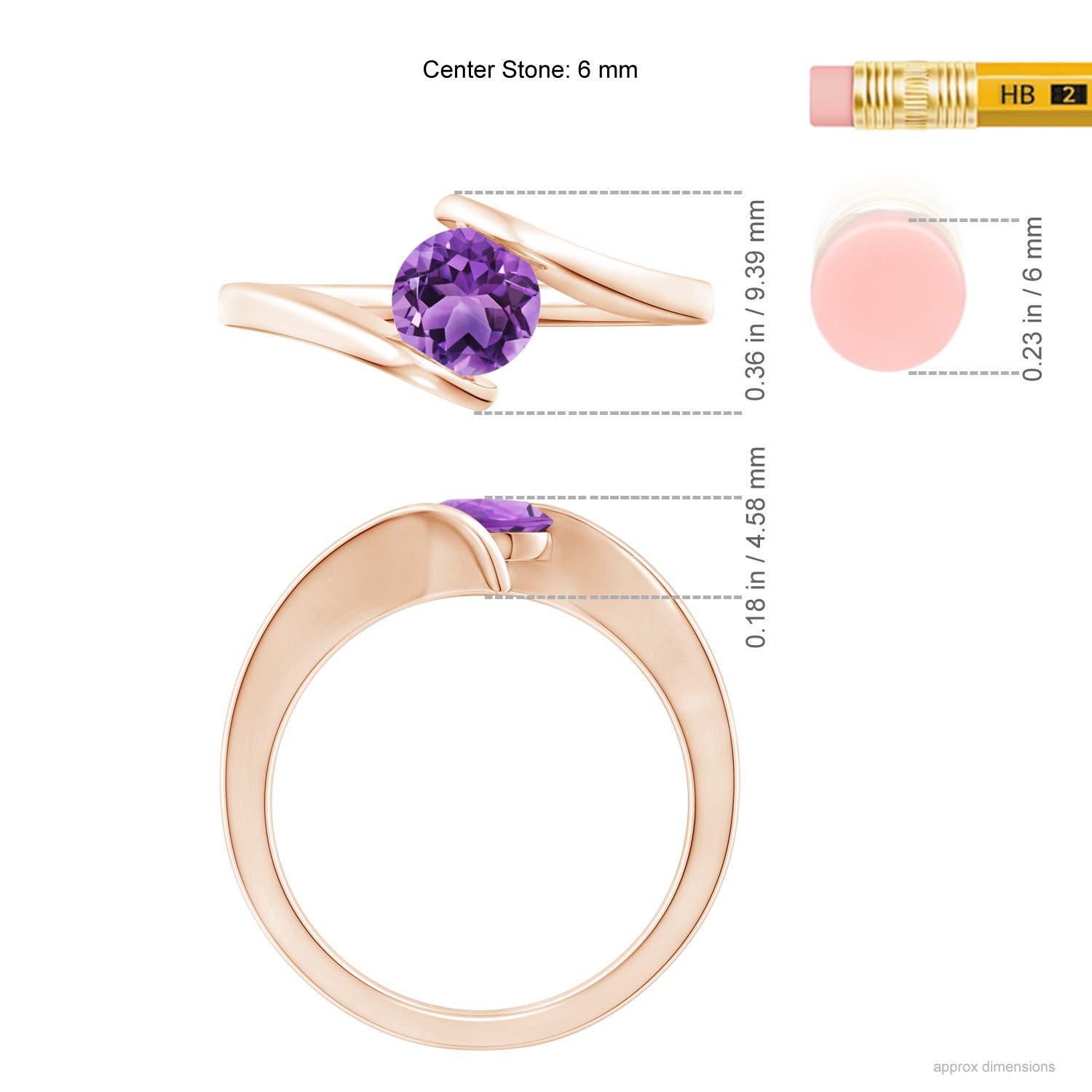 AA - Amethyst / 0.8 CT / 14 KT Rose Gold