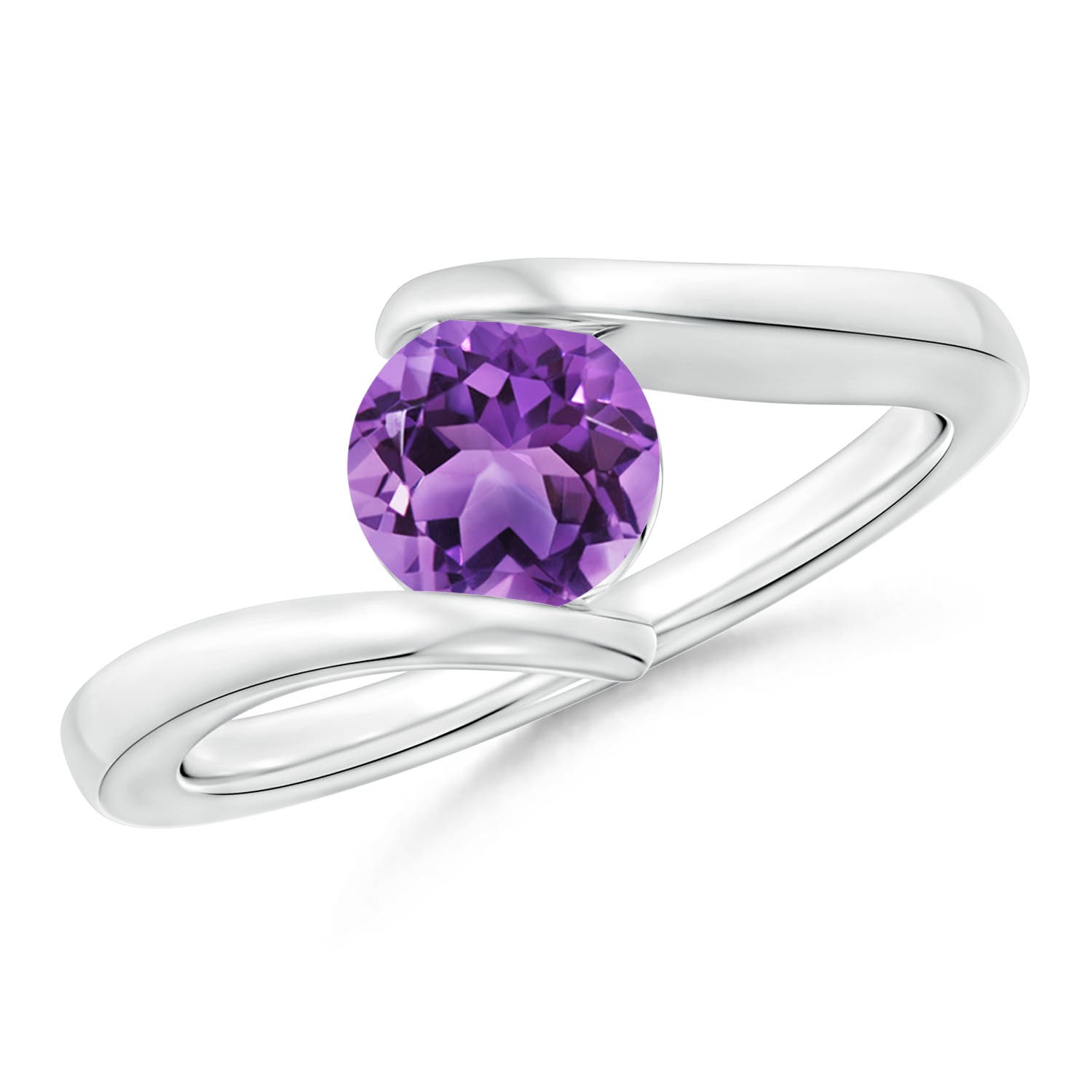 AA - Amethyst / 0.8 CT / 14 KT White Gold