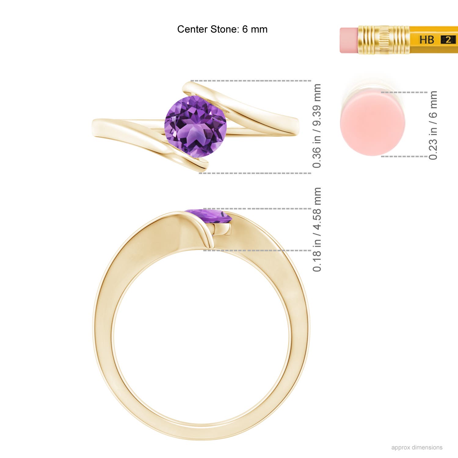 AA - Amethyst / 0.8 CT / 14 KT Yellow Gold