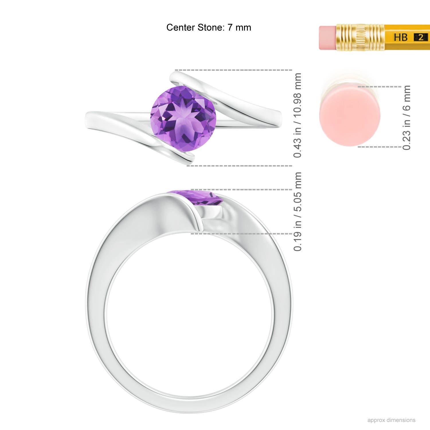 A - Amethyst / 1.15 CT / 14 KT White Gold