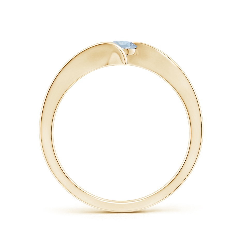 4mm A Bar-Set Solitaire Round Aquamarine Bypass Ring in Yellow Gold side 199