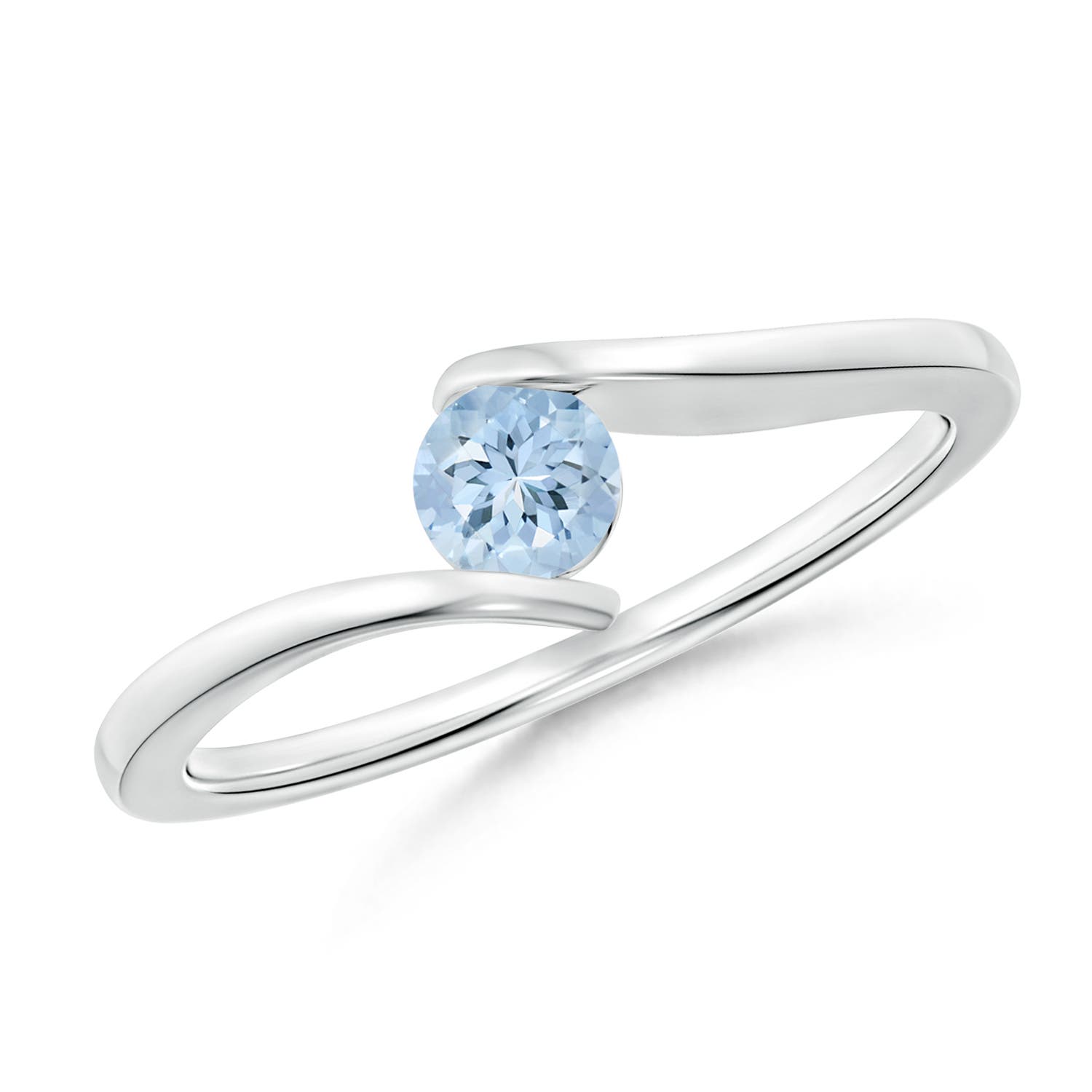 AA - Aquamarine / 0.2 CT / 14 KT White Gold