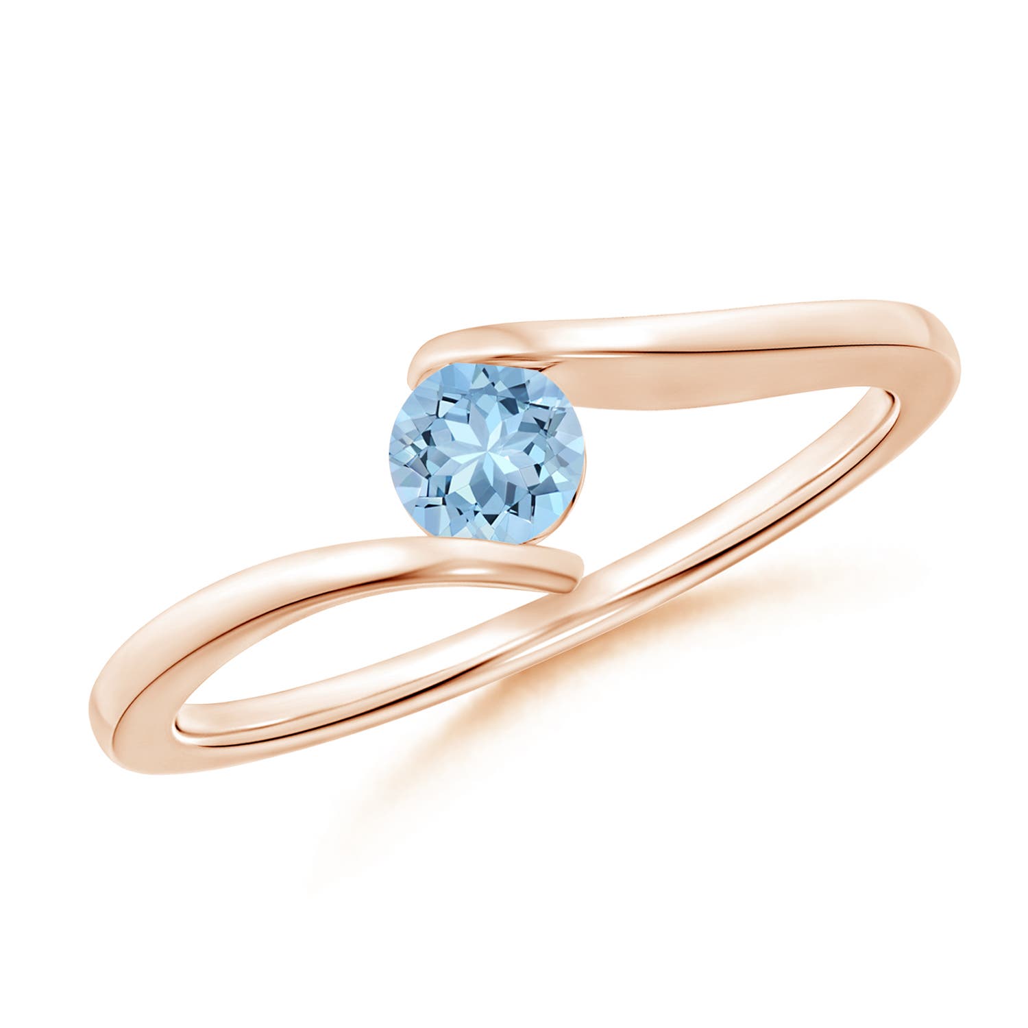 AAA - Aquamarine / 0.2 CT / 14 KT Rose Gold