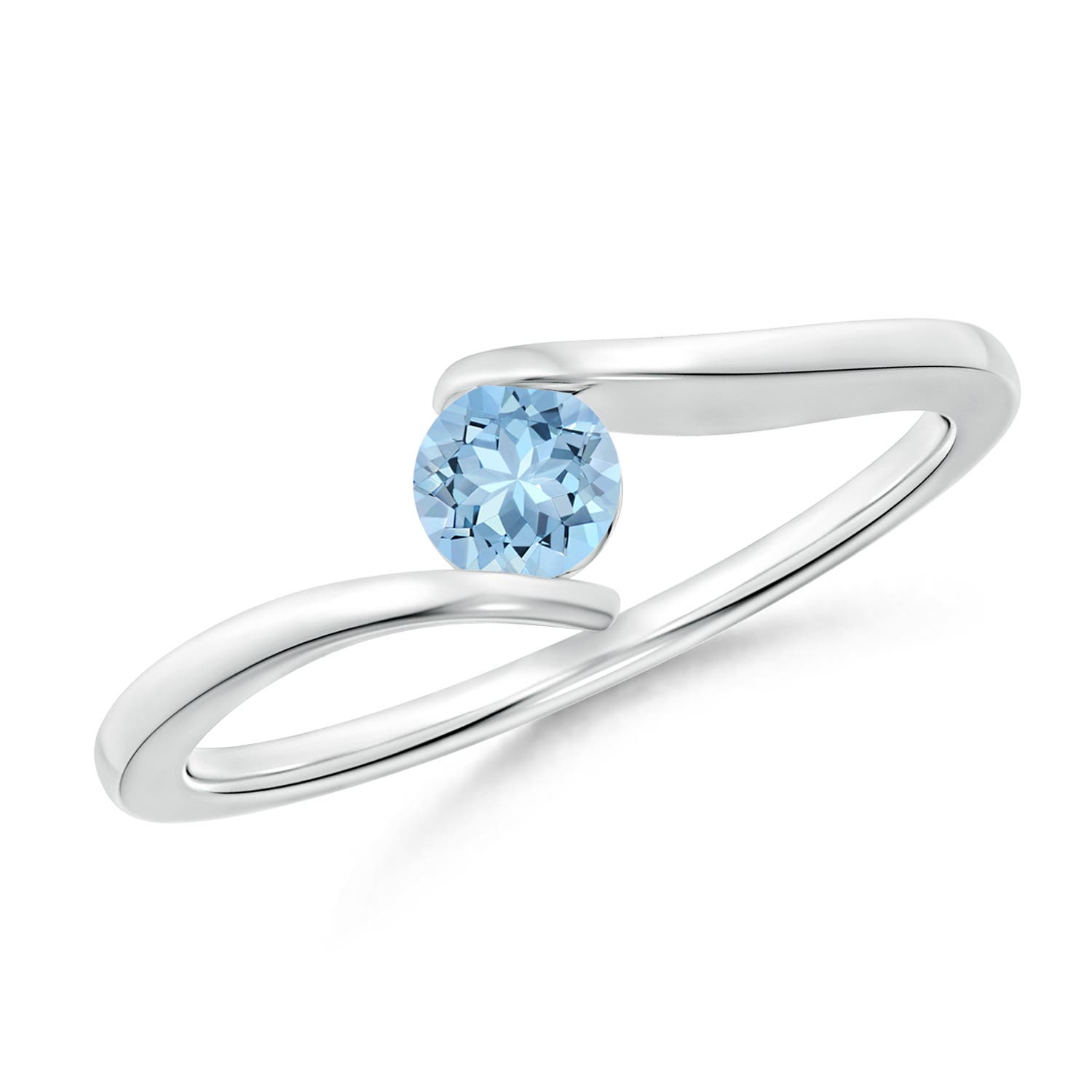 AAA - Aquamarine / 0.2 CT / 14 KT White Gold