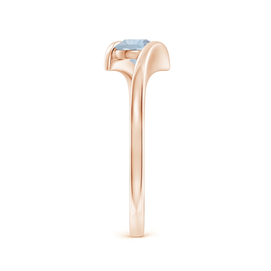5mm A Bar-Set Solitaire Round Aquamarine Bypass Ring in Rose Gold side 299
