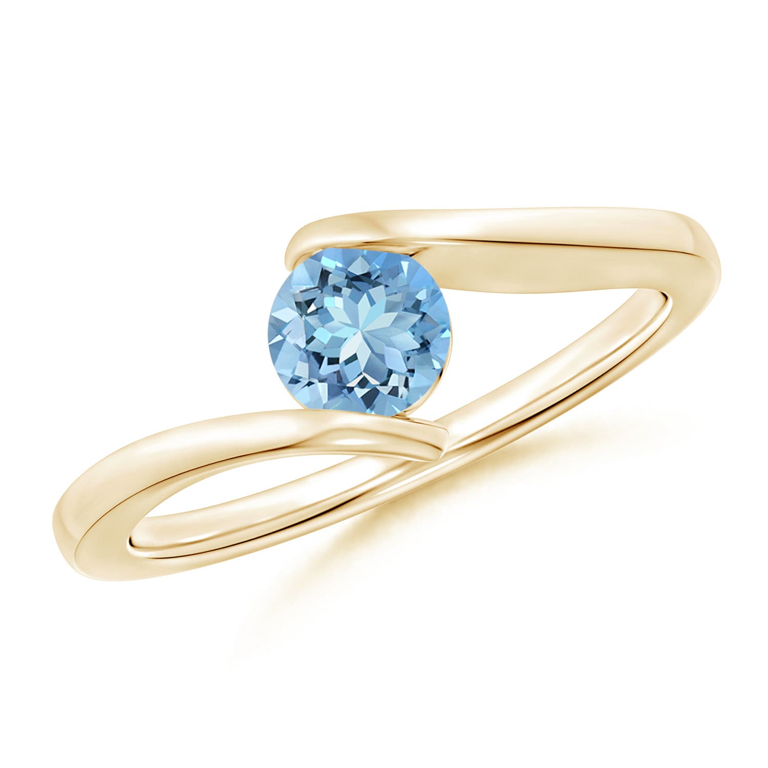 AAAA - Aquamarine / 0.4 CT / 14 KT Yellow Gold