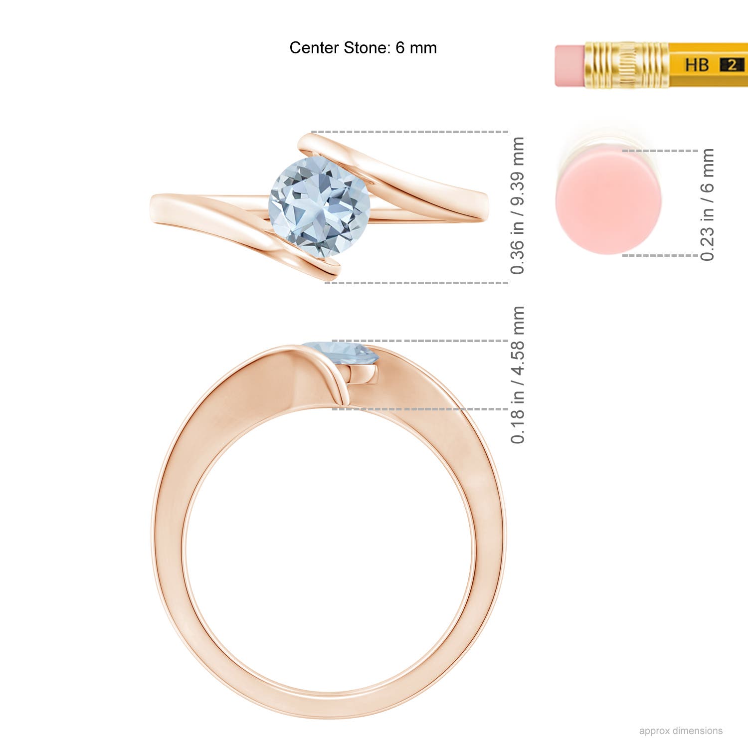 A - Aquamarine / 0.72 CT / 14 KT Rose Gold