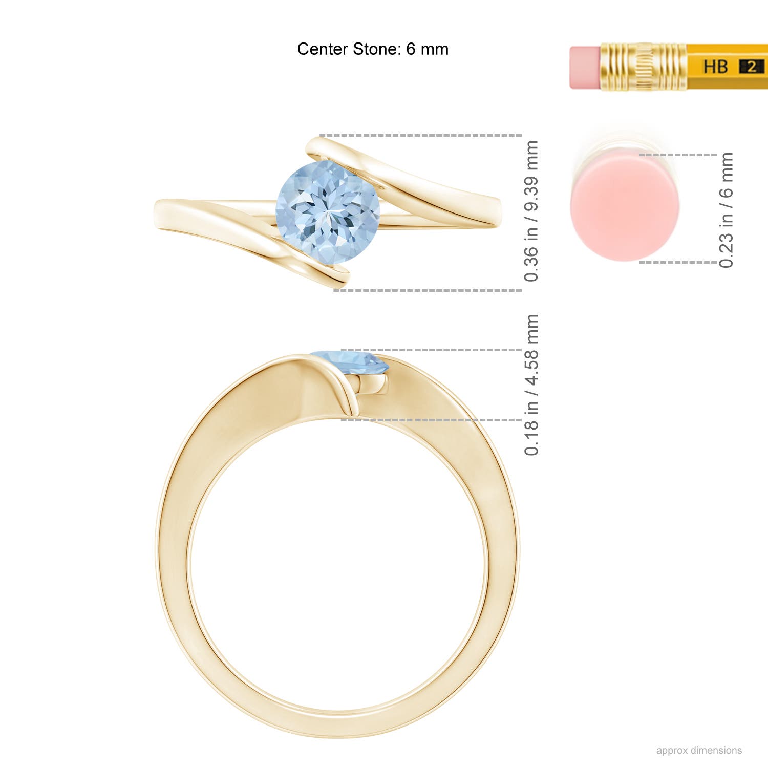 AA - Aquamarine / 0.72 CT / 14 KT Yellow Gold