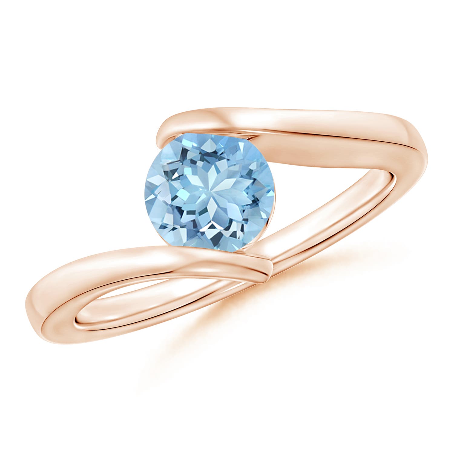 AAAA - Aquamarine / 0.72 CT / 14 KT Rose Gold