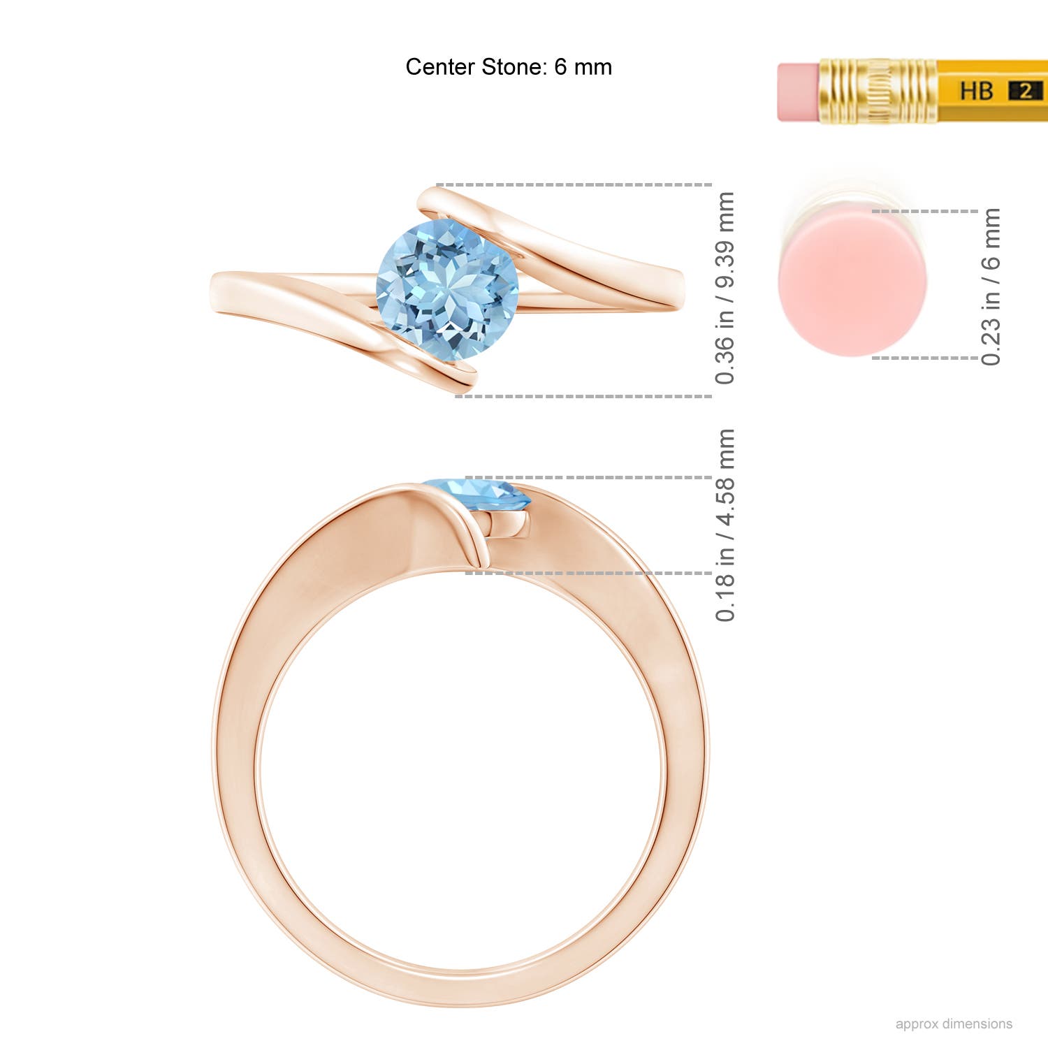 AAAA - Aquamarine / 0.72 CT / 14 KT Rose Gold