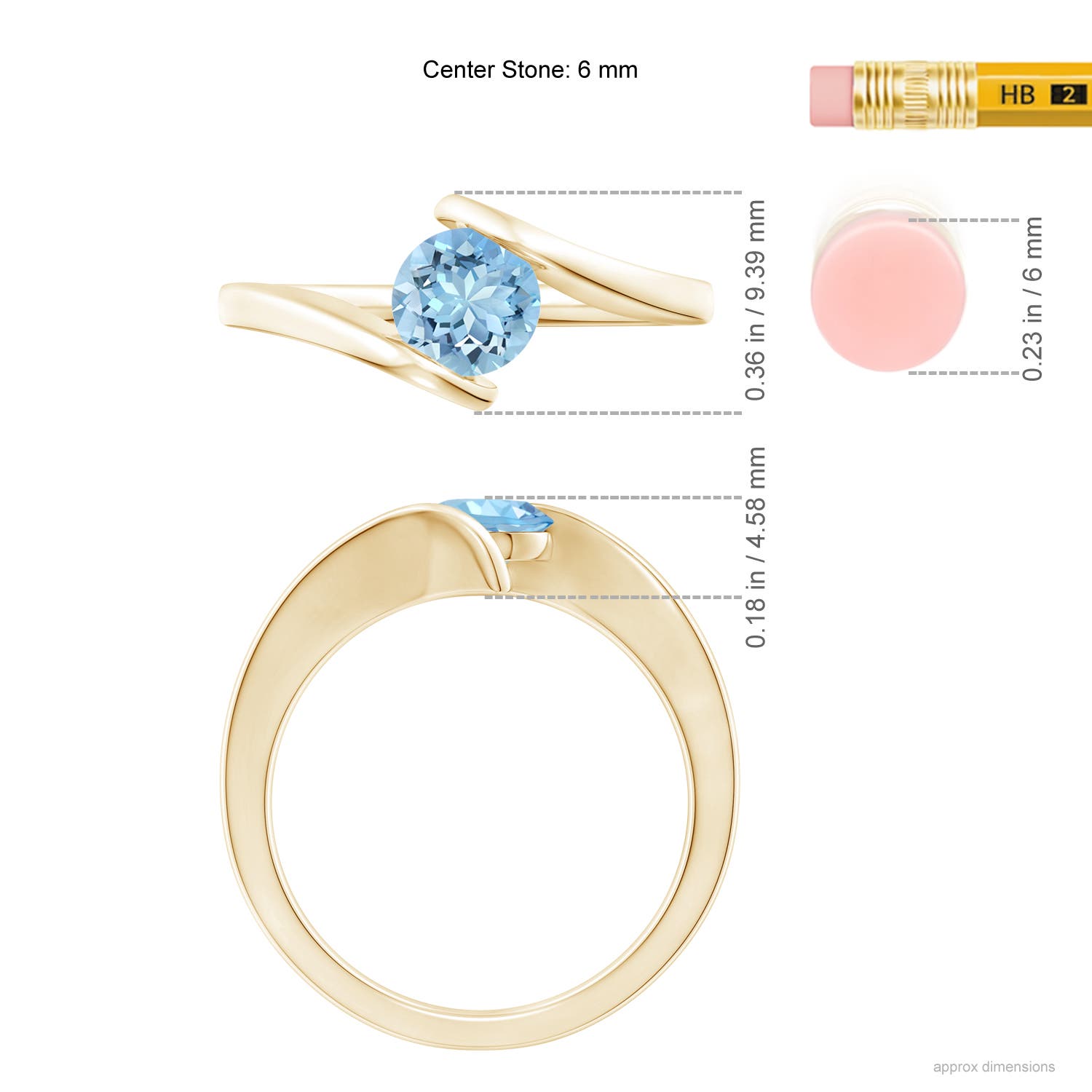 AAAA - Aquamarine / 0.72 CT / 14 KT Yellow Gold