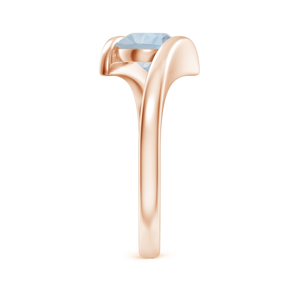 7mm A Bar-Set Solitaire Round Aquamarine Bypass Ring in Rose Gold side 299