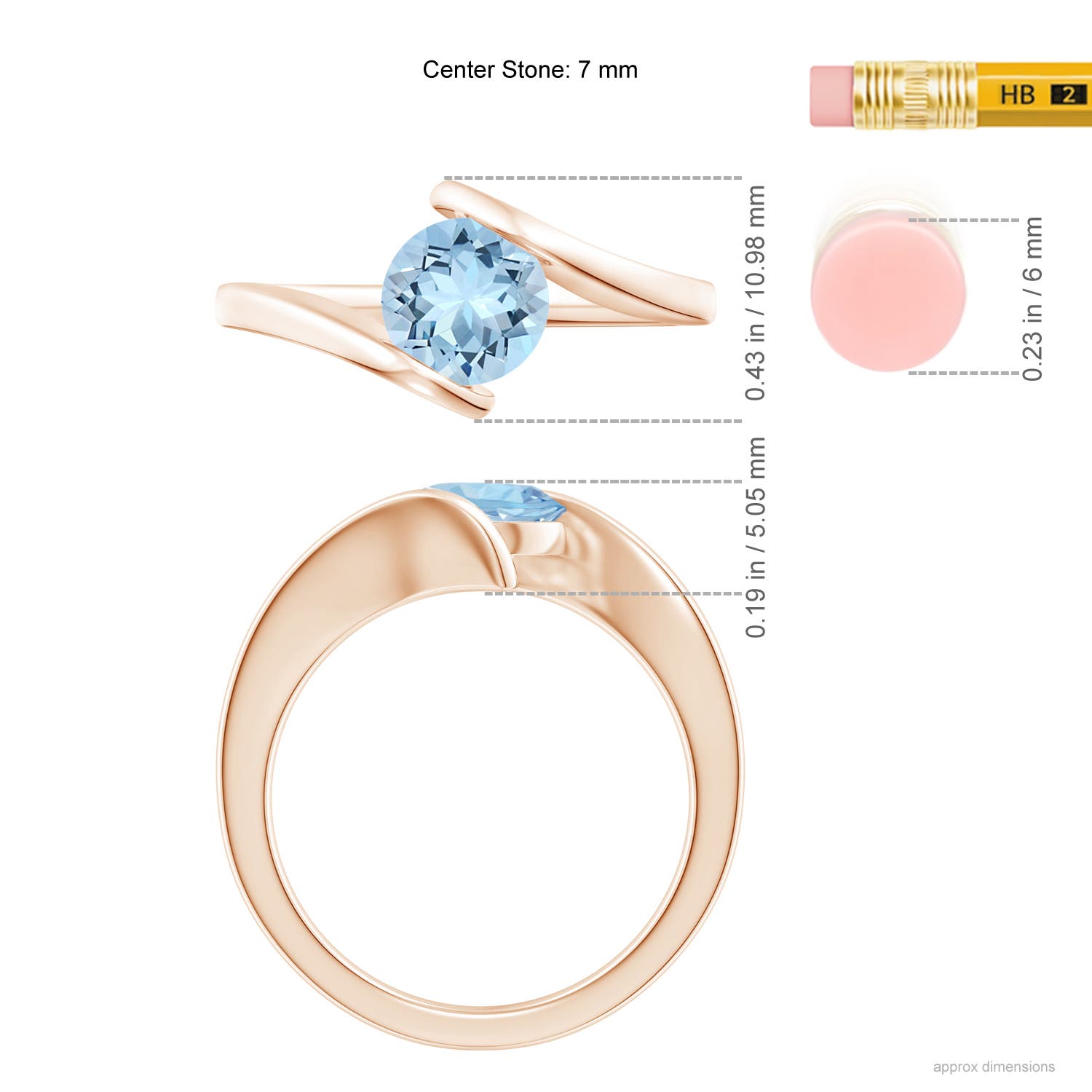 AAA - Aquamarine / 1.12 CT / 14 KT Rose Gold