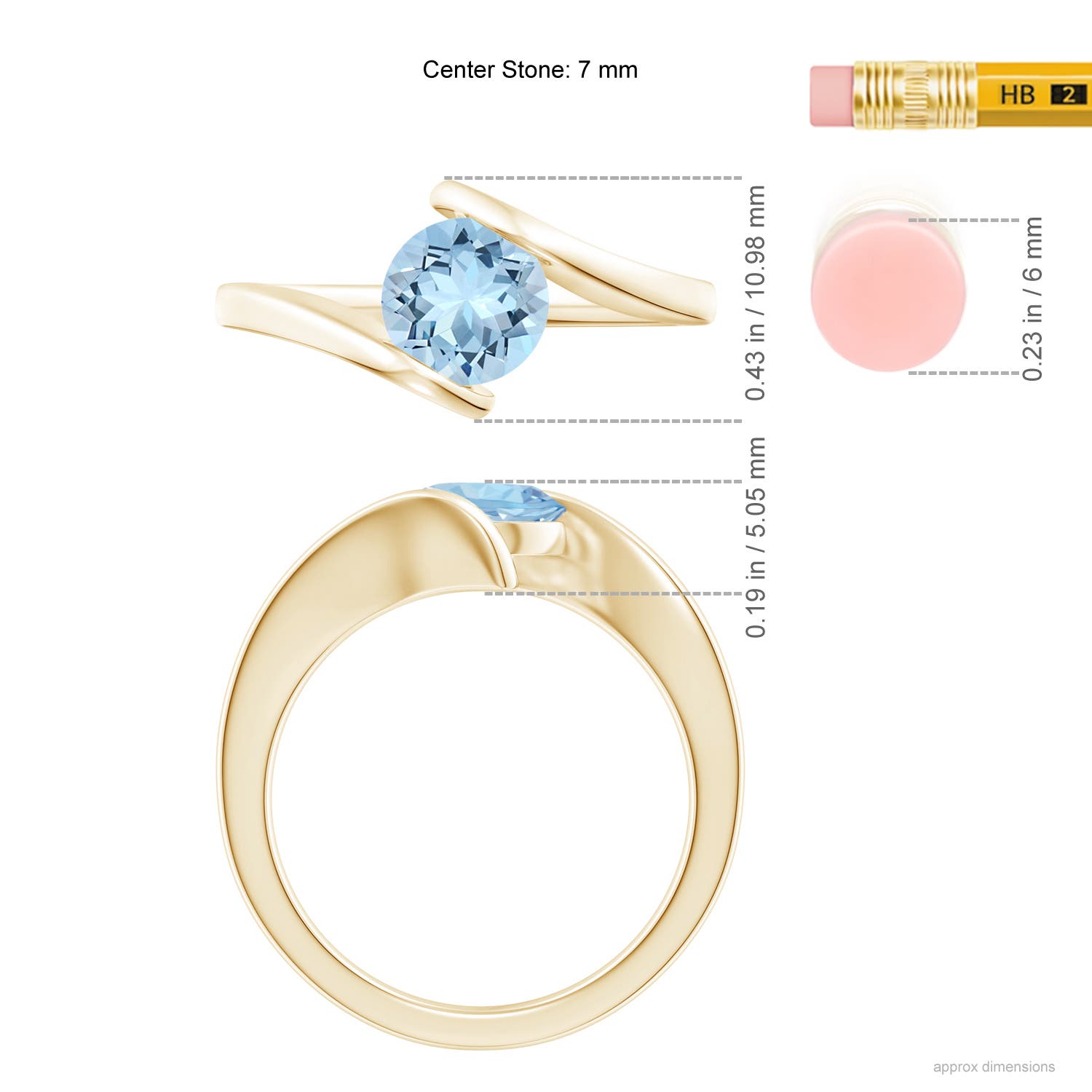 AAA - Aquamarine / 1.12 CT / 14 KT Yellow Gold