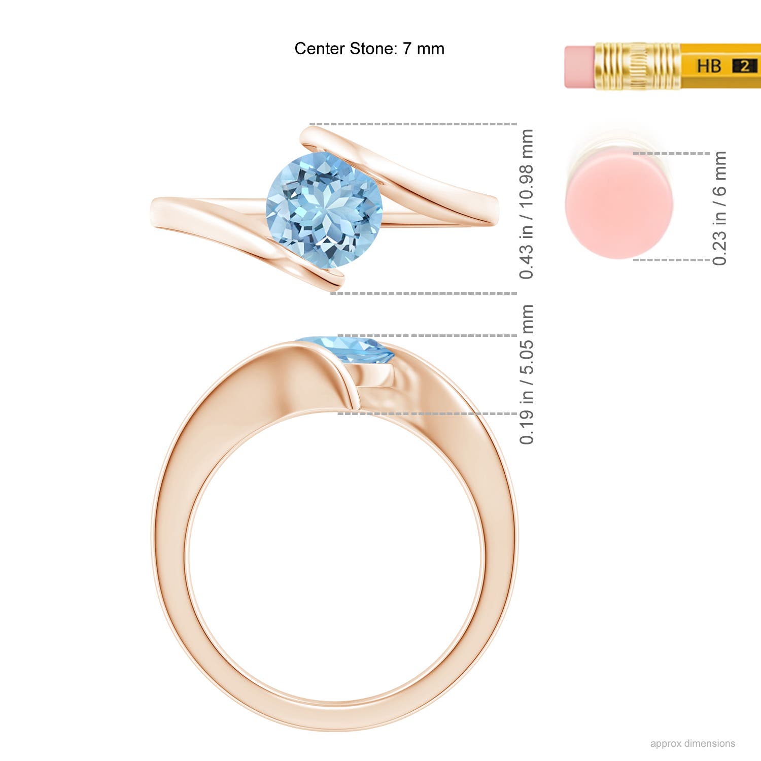 AAAA - Aquamarine / 1.12 CT / 14 KT Rose Gold