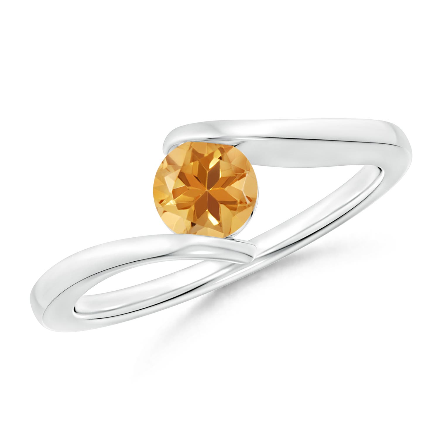 A - Citrine / 0.45 CT / 14 KT White Gold