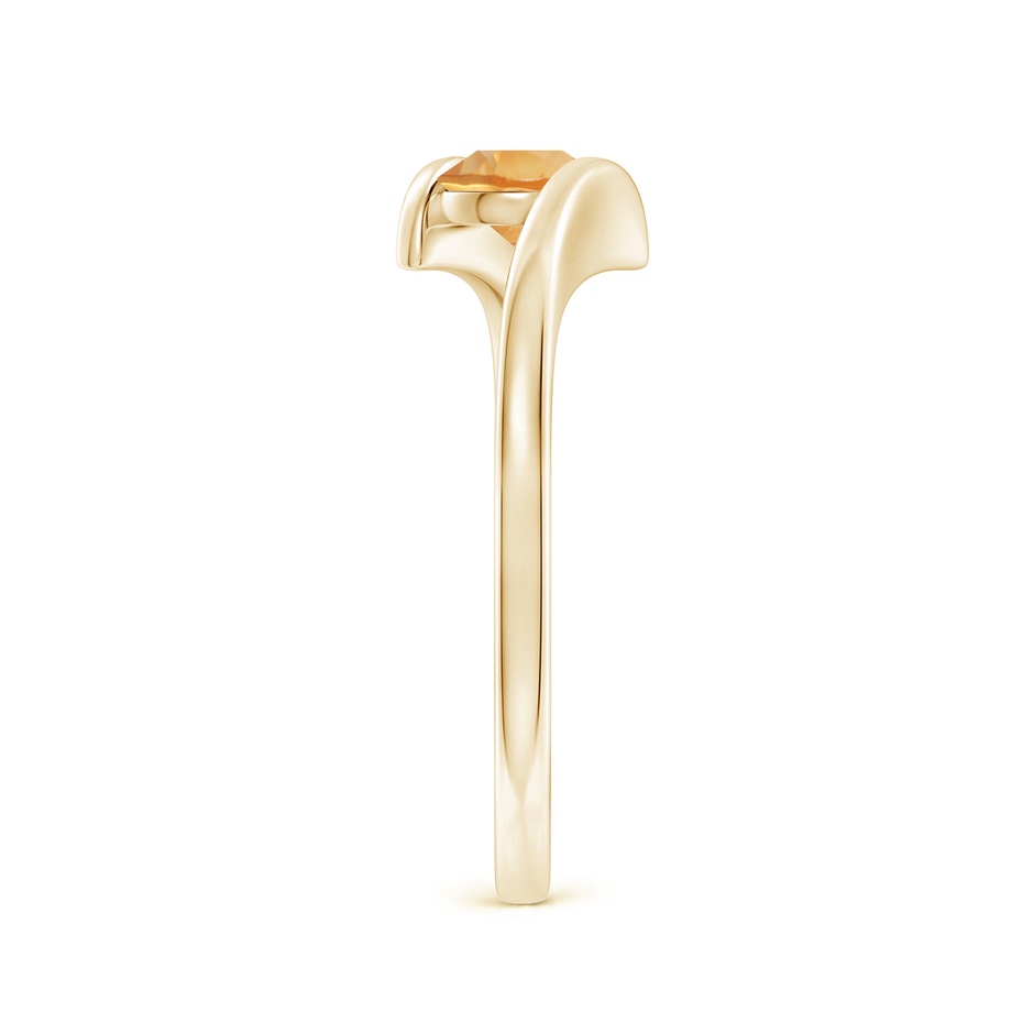 5mm A Bar-Set Solitaire Round Citrine Bypass Ring in Yellow Gold side 299