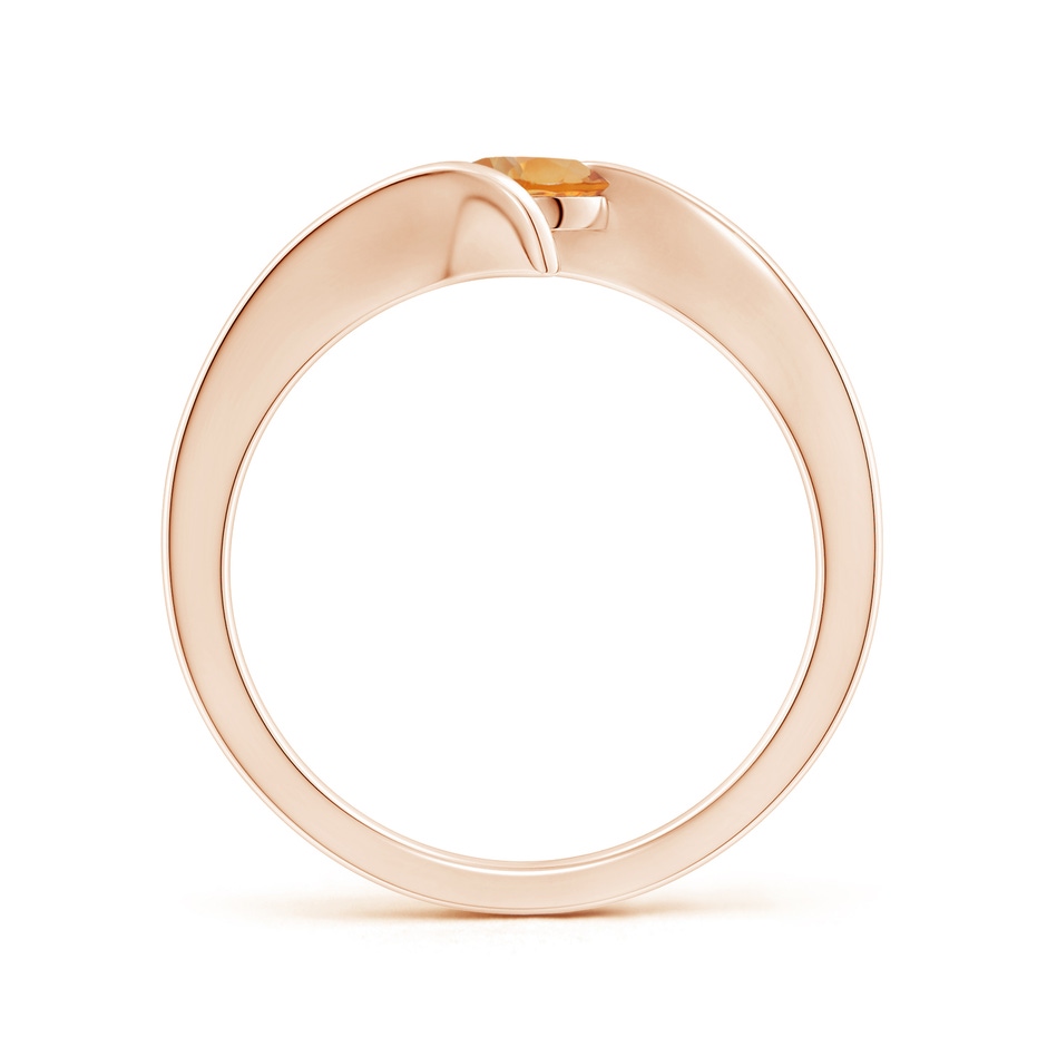 5mm AA Bar-Set Solitaire Round Citrine Bypass Ring in Rose Gold side 199