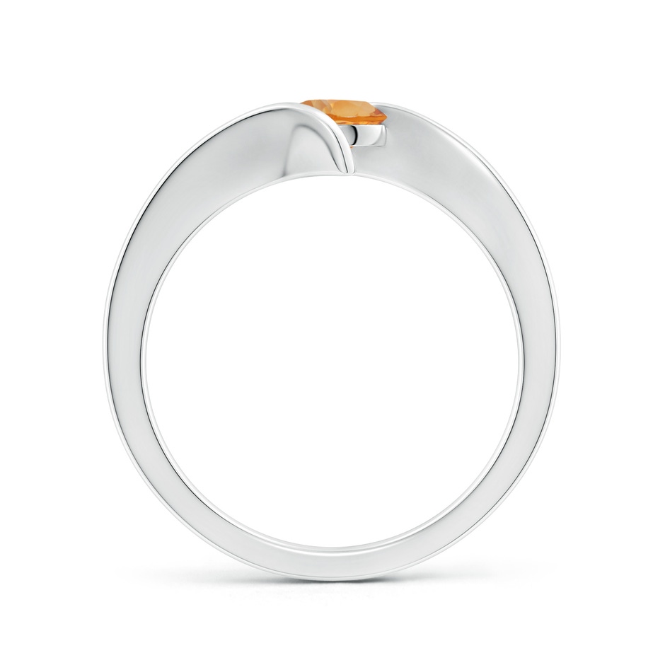 5mm AA Bar-Set Solitaire Round Citrine Bypass Ring in White Gold side 199