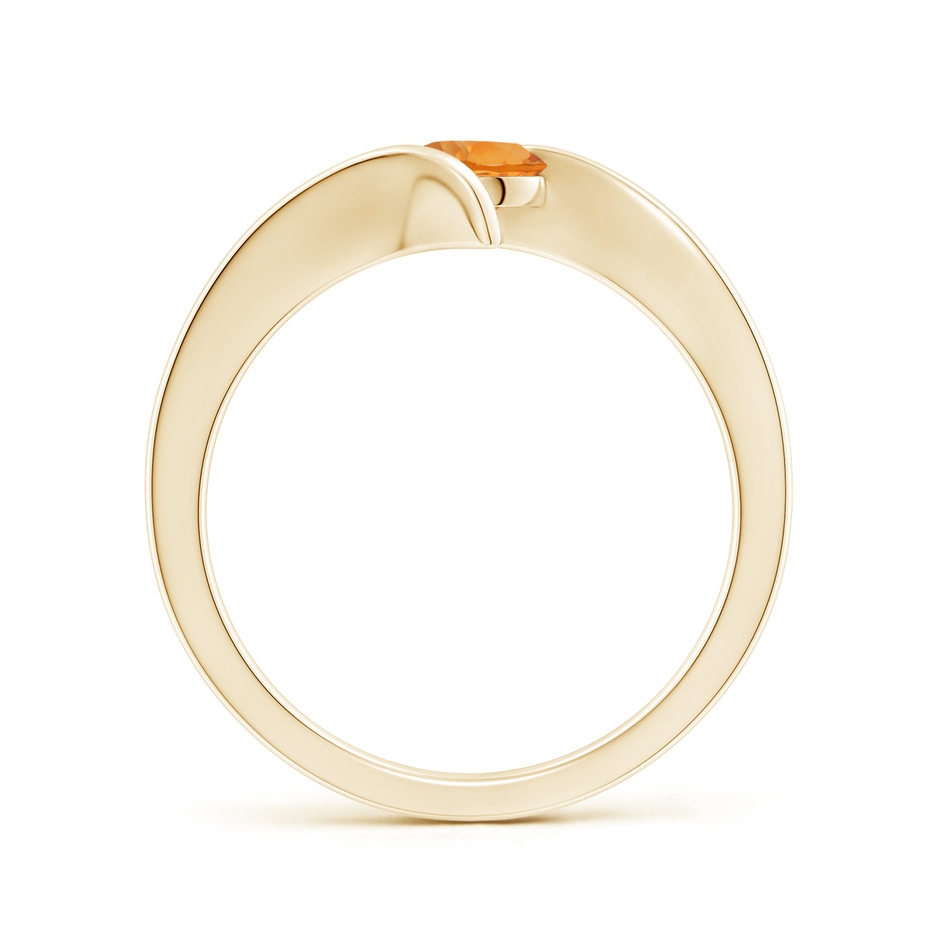 5mm AAA Bar-Set Solitaire Round Citrine Bypass Ring in Yellow Gold side 199