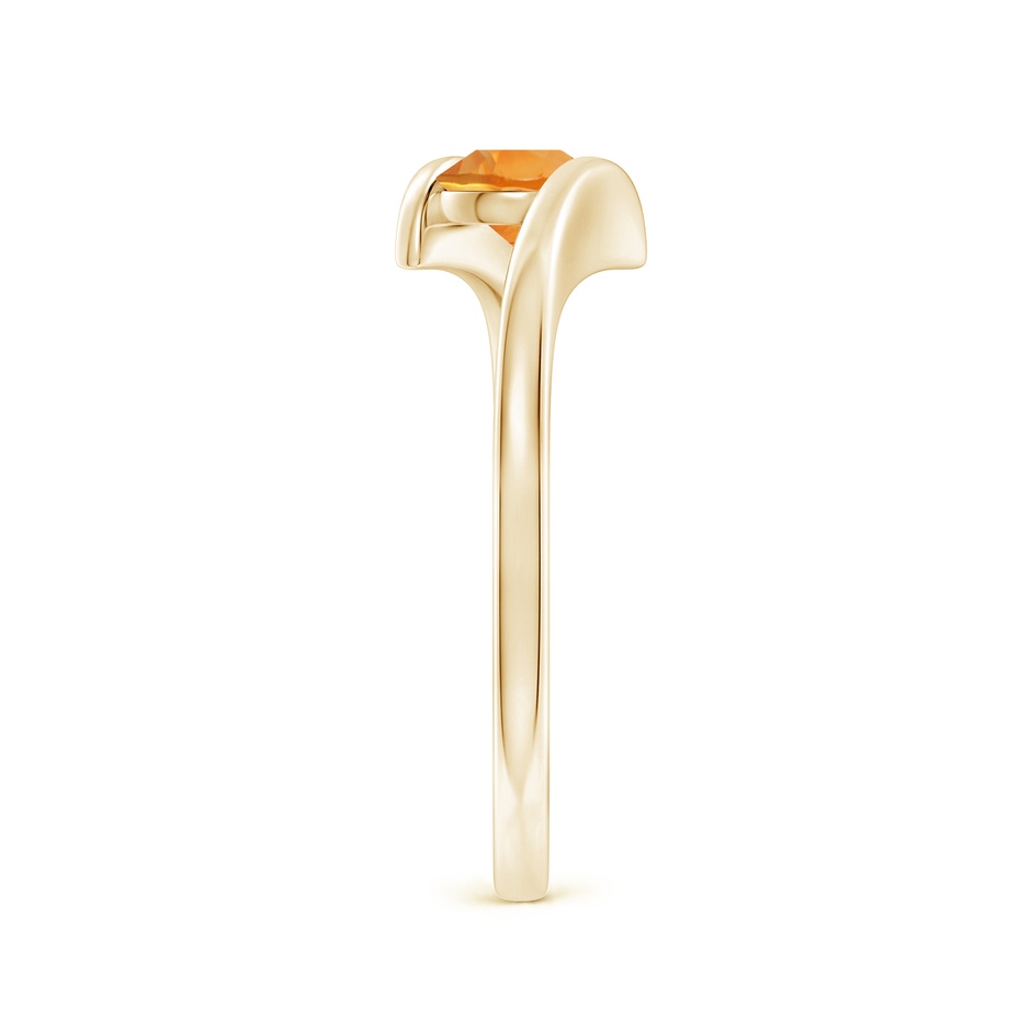 5mm AAA Bar-Set Solitaire Round Citrine Bypass Ring in Yellow Gold side 299