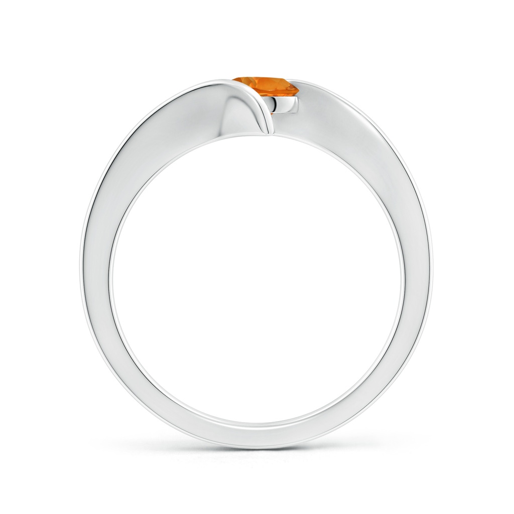 5mm AAAA Bar-Set Solitaire Round Citrine Bypass Ring in S999 Silver - side 199