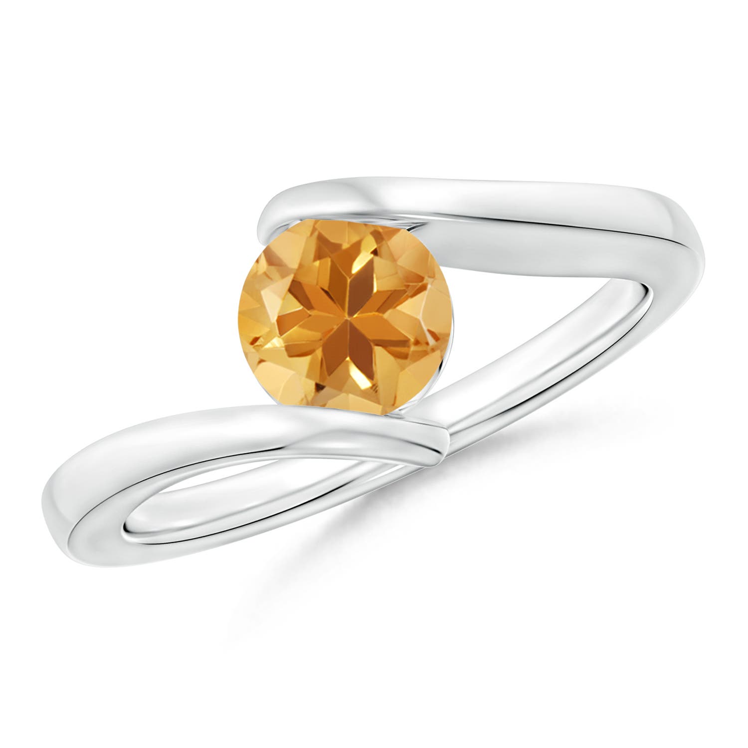 A - Citrine / 0.7 CT / 14 KT White Gold