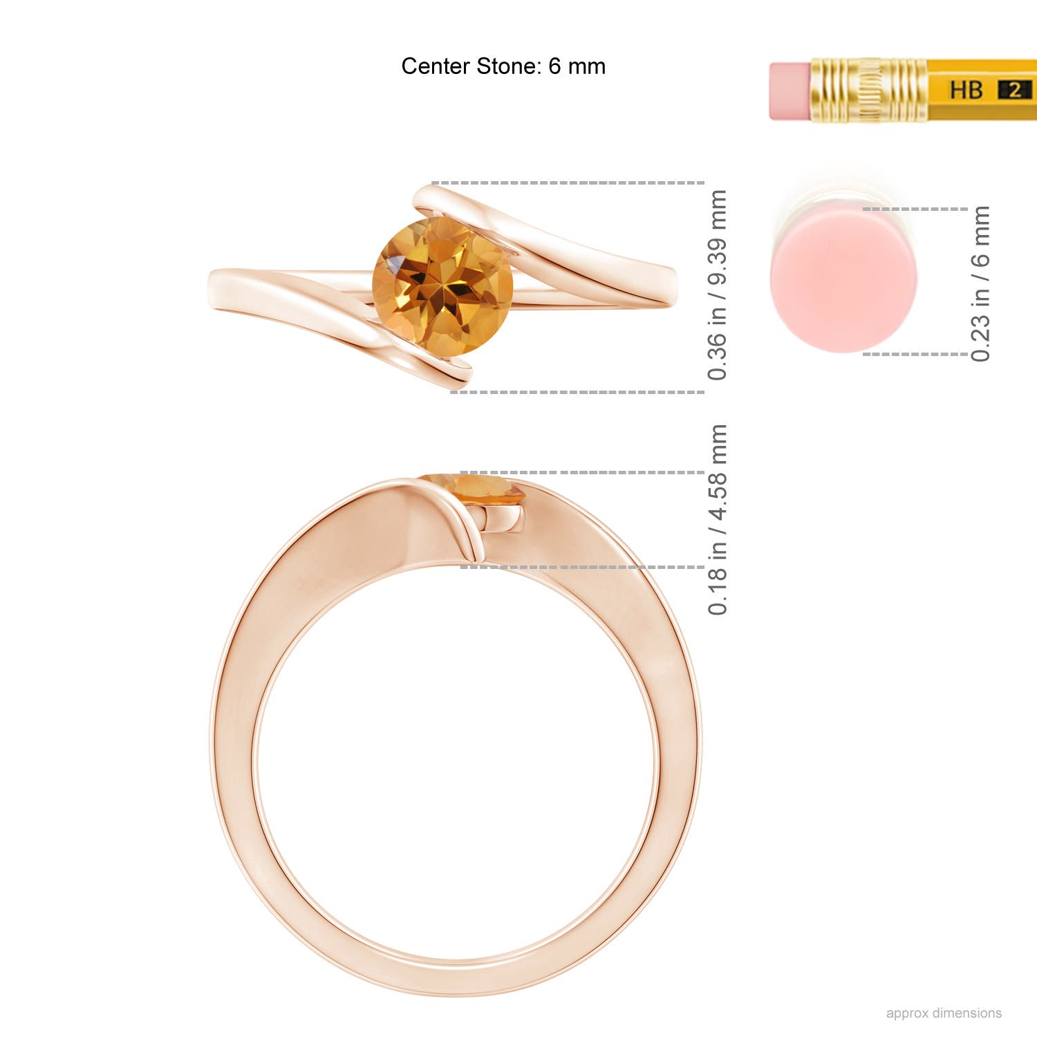 AA - Citrine / 0.7 CT / 14 KT Rose Gold